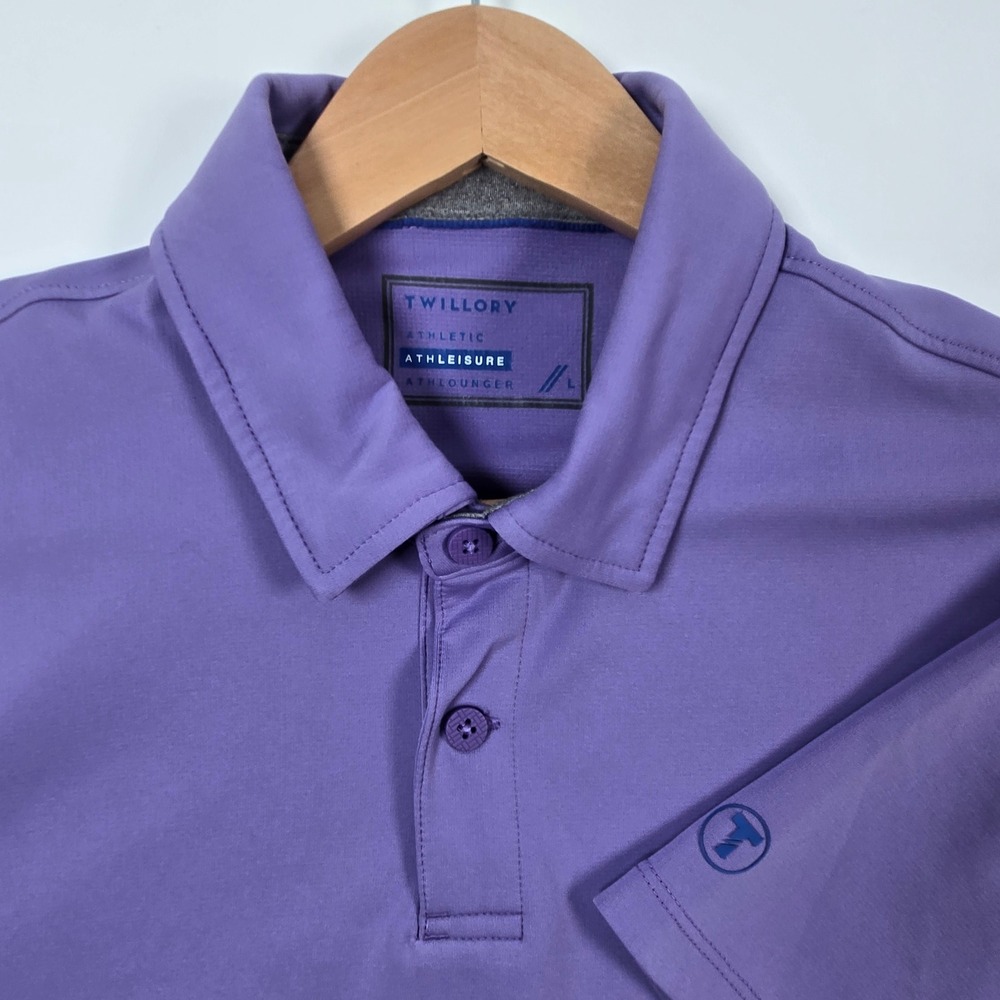 Twillory Polo Shirt Mens Large Purple Athleisure Athlounger Performance Golf Tee